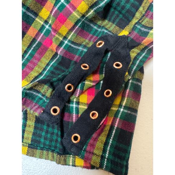 Savage x Fenty Tied Up Tartan Plaid Grommet Plaid Sleep Short Med - Picture 3 of 7